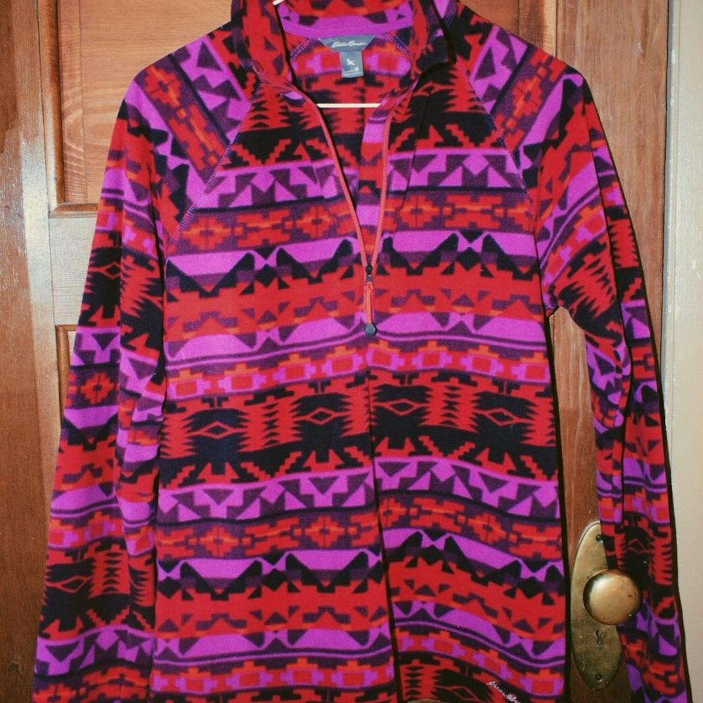Eddie Bauer Patterned Fleece Quarter Zip